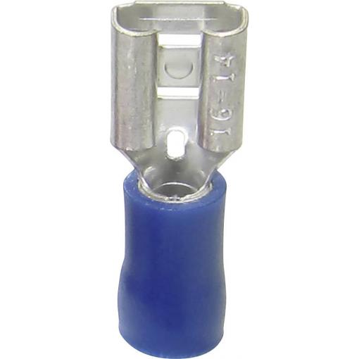 TRU COMPONENTS 1583082 faston zásuvka Šířka zástrčky: 2.80 mm Tloušťka konektoru: 0.80 mm 180 ° částečná izolace modrá 1 ks