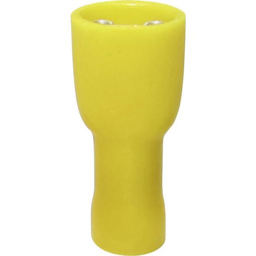 TRU COMPONENTS 1583091 faston zásuvka Šířka zástrčky: 6.30 mm Tloušťka konektoru: 0.80 mm 180 ° plná izolace žlutá 1 ks