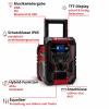 Einhell TE-CR 18 Li 3407995 Akumulátorové rádio, DAB+, FM, Bluetooth, AUX, USB, červená/černá