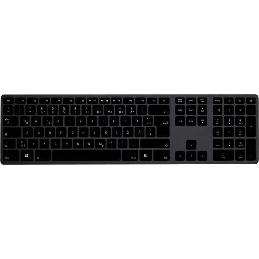 Matias FK418PCDCBB-DE Wireless USB-C® Aluminum Keyboard bezdrátový klávesnice německá, QWERTZ černá
