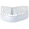 Matias FK413D-DE Sculpted Ergonomic Rechargeable Keyboard for Mac bezdrátový klávesnice německá, QWERTZ, Macintosh stříbrná ergonomická