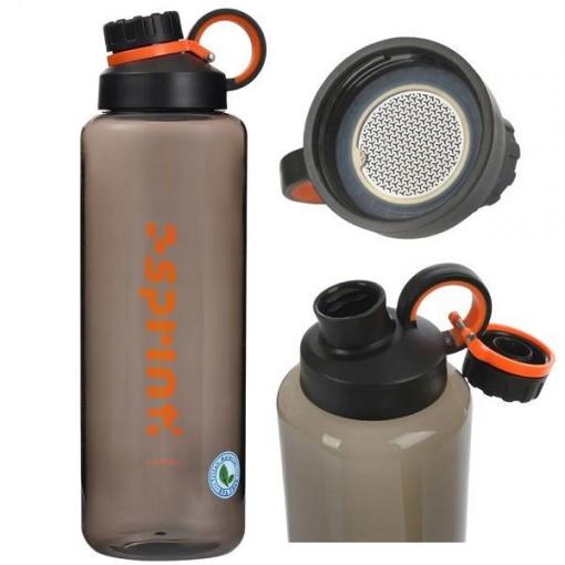 Sportovní láhev s filtrem 0,8 l, tritanová, černá/oranžová