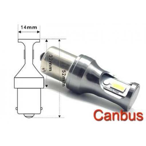 LED žárovka Ba15S 12 V / 11 W, bílá, CANBUS, 2× SMD3570