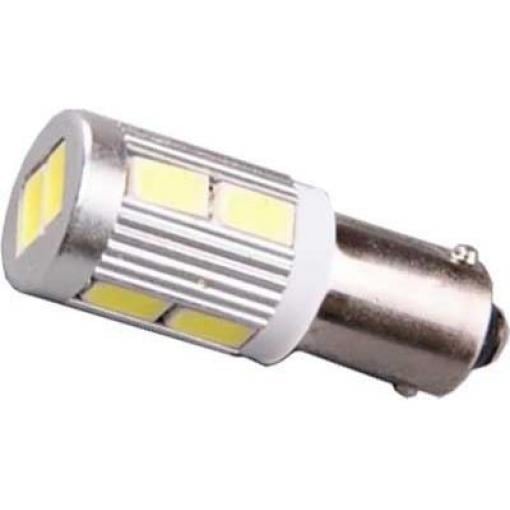 LED žárovka Ba9S, 12 V, bílá, 10× SMD5630, 1 W