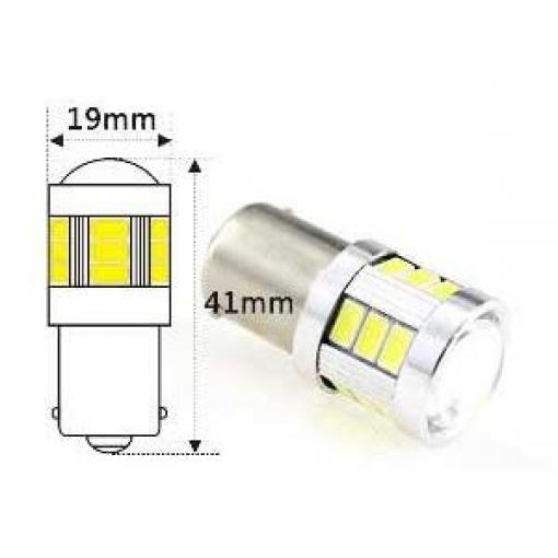 LED žárovka Ba15S 12 V, bílá, 18× LED5730, 3 W