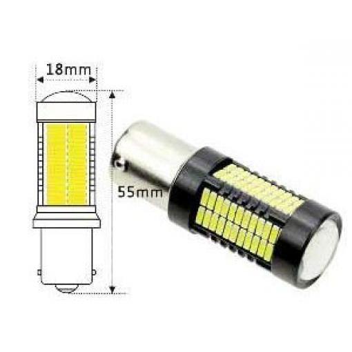 LED žárovka Ba15S 12-24 V, 6700 K, 108× SMD4014, bílá