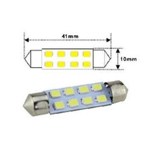 LED žárovka SV8,5-8 sufit, 12 V / 1,6 W, 9× LED2835, bílá