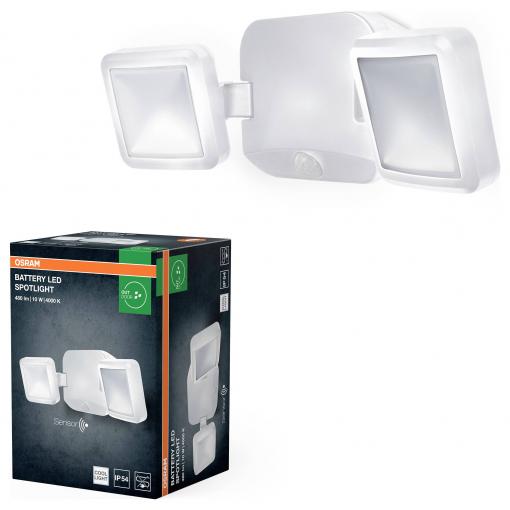 OSRAM HOMELIGHTING Battery LED Spotlight Sensor 10W 4000K IP54 White 4099854497513 venkovní reflektor