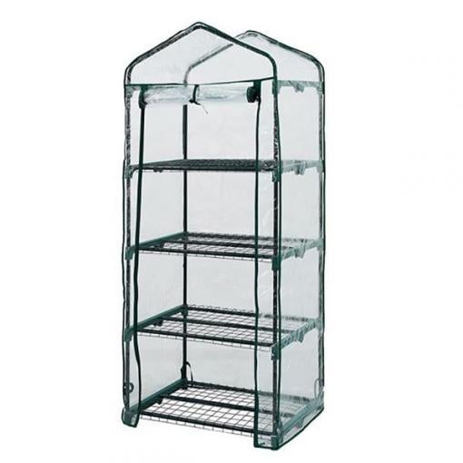 Skleník NEO TOOLS, 69 × 49 × 160 cm, PVC fólie, 4 police
