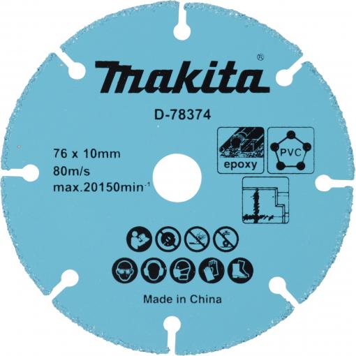 Makita D-78374 Řezný kotouč 76 mm 1 ks PVC, sádrokarton, sklolaminát , vláknitý cement