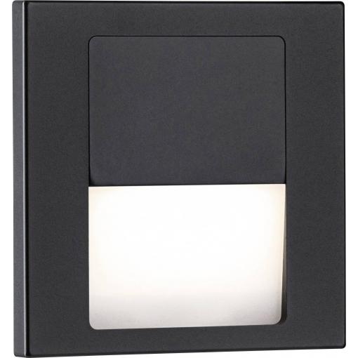 Paulmann 80001 Tsaro eckig 80x36mm Nástěnné vestavné svítidlo, LED, 1 W, černá (matná)