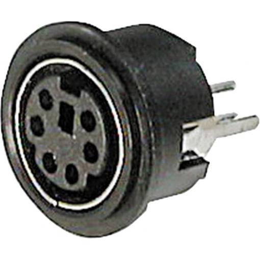 TRU COMPONENTS 1586253 mini DIN konektor zásuvka, vestavná vertikální Pólů: 8 černá 1 ks