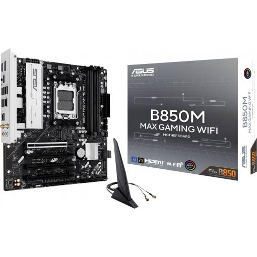 Asus B850M MAX Základní deska Socket (PC) AMD AM5 Tvarový faktor Micro-ATX Čipová sada základní desky AMD® B850