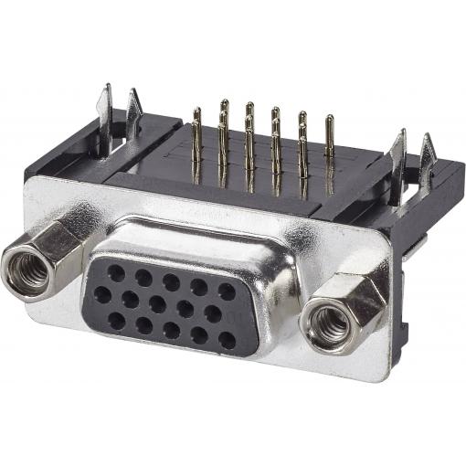 TRU COMPONENTS TC-A-HDF 15 A-KG/T-203 1586453 D-SUB zásuvková lišta Pólů: 15 pájené 1 ks