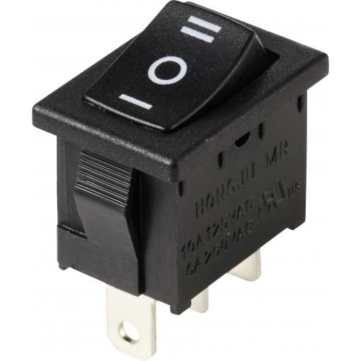 TRU COMPONENTS TC-13599544 kolébkový spínač 250 V/AC 6 A 1x zap/vyp/zap s aretací/0/s aretací 1 ks