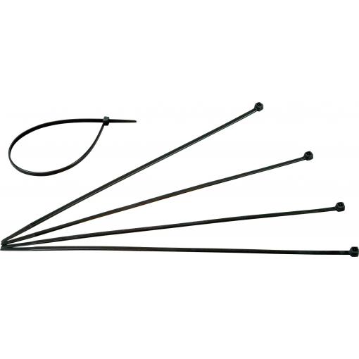 Kopp 328404090, stahovací pásky, 4.8 mm, 300 mm, černá, odolná vůči povětrnostním vlivům, 50 ks