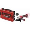 Einhell 4431155+4540011 Akumulátorová úhlová bruska 125 mm, bez akumulátoru, bez nabíječky, Vč. Rychloupínacího matice, včetně elektronického kufru, 18 V