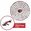 Einhell 4431140+4540011 Akumulátorová úhlová bruska 125 mm, bez akumulátoru, bez nabíječky, včetně elektronického kufru, 18 V