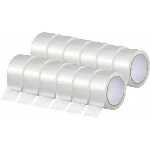 TOOLCRAFT 2xTO-10187127 balicí lepicí páska transparentní (d x š) 66 m x 50 mm 12 ks