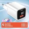 Eaxus Dual Port USB nabíječka, 1x USB A , 1x USB-C®, 33 W, bílá