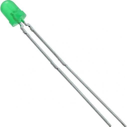 Vishay TLLG4400 LED s vývody zelená kulatý 3.2 mm 1.2 mcd 50 ° 7 mA 1.9 V