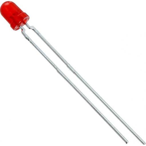 Vishay TLLR4400 LED s vývody červená kulatý 3.2 mm 1.2 mcd 50 ° 7 mA 1.9 V