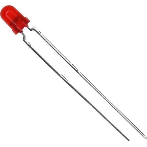 Vishay TLHR4400 LED s vývody červená kulatý 3 mm 13 mcd 60 ° 30 mA 2 V