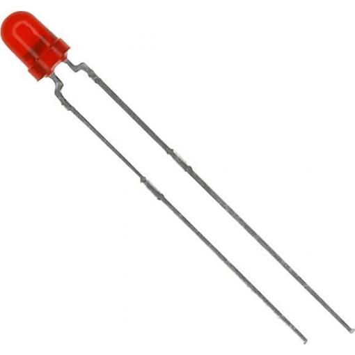 Vishay TLHR4401 LED s vývody červená kulatý 3 mm 14 mcd 60 ° 30 mA 2 V