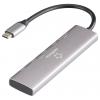Renkforce RF-6676604 USB Hub 3 + 1 port USB-A, USB-C® USB 3.2 Gen1 5 GBit/s s hliníkovým krytem, Nabíjecí přípojka USB-C® PD šedá RF-USBH-300