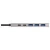 Renkforce RF-6676604 USB Hub 3 + 1 port USB-A, USB-C® USB 3.2 Gen1 5 GBit/s s hliníkovým krytem, Nabíjecí přípojka USB-C® PD šedá RF-USBH-300