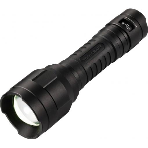 TOOLCRAFT TO-10153320 kapesní svítilna, nastavitelná velikost bodu, nastavitelná, s USB rozhraním, akumulátory Li-Ion, 1100 lm, 30 h, 228 g