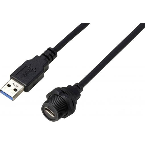 TRU COMPONENTS TC-E10T-FT3-PWF/MU3-NWA-0.5PV-S TC-13543604 USB konektor 0.5 m, 1 ks