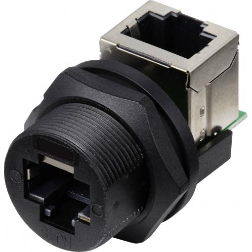 TRU COMPONENTS TC-13543660, zásuvkový modul RJ45, černá, 1 ks