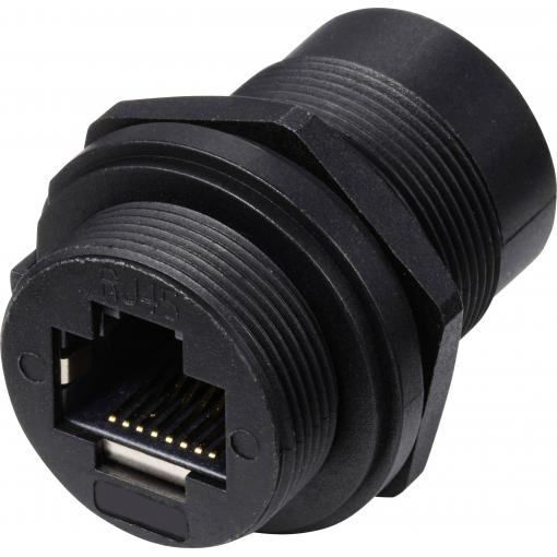 TRU COMPONENTS TC-13543652, zásuvkový modul RJ45, černá, 1 ks