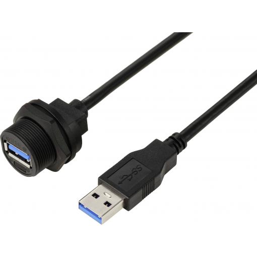 TRU COMPONENTS TC-E13T-FU3-PWF/MU3-NWA-0.5PV-S TC-13543568 USB konektor 0.5 m, 1 ks
