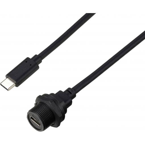 TRU COMPONENTS TC-E10T-FT3-PWF/MT3-NWA-0.5PV-S TC-13543596 USB konektor 0.5 m, 1 ks