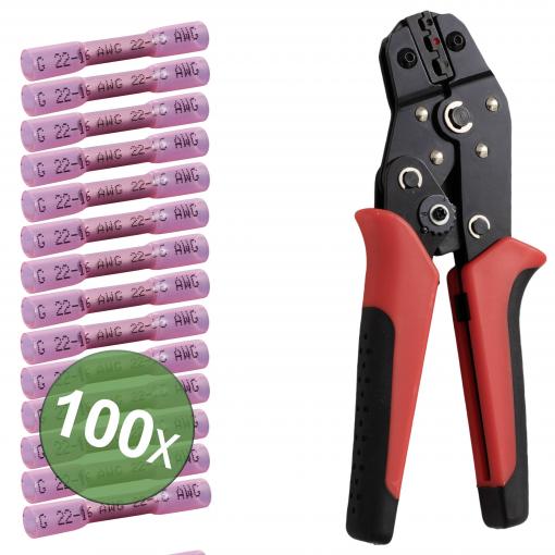 TRU COMPONENTS TC-13448588 krimpovací spojka se smršťovací bužírkou 0.5 mm² 1.5 mm² plná izolace červená 100 ks