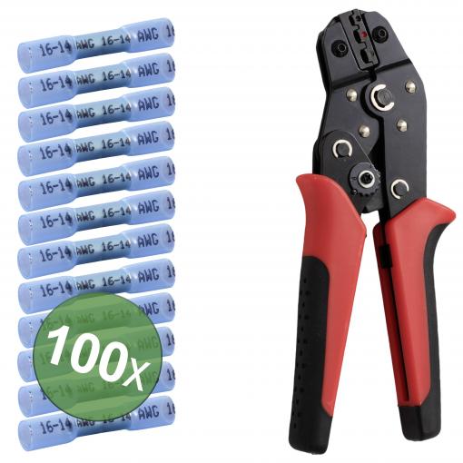 TRU COMPONENTS TC-13448592 krimpovací spojka se smršťovací bužírkou 1.5 mm² 2.5 mm² plná izolace modrá 100 ks