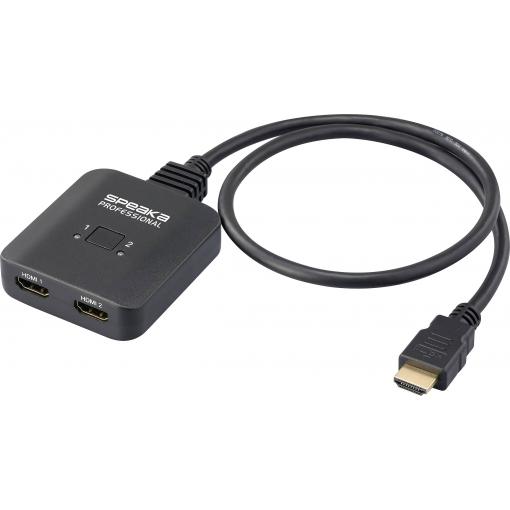 SpeaKa Professional SP-HDMIBS-100 2 porty HDMI přepínač UHD, lze použít oboustranně 7680 x 4320 Pixel