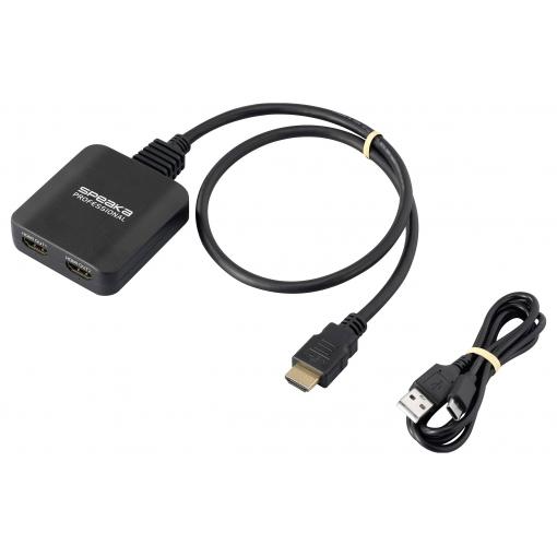 SpeaKa Professional SP-HDMIS-300 2 porty HDMI rozbočovač UHD 7680 x 4320 Pixel černá