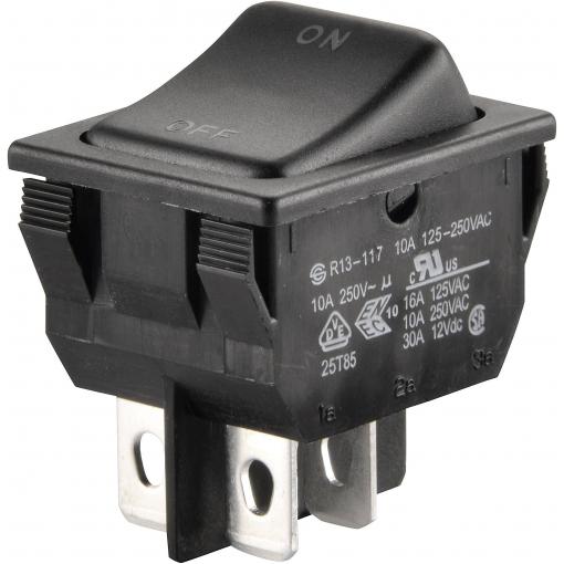 TRU COMPONENTS 1587547 kolébkový spínač TC-R13-117A-01 250 V/AC 10 A 1x vyp/zap s aretací 1 ks
