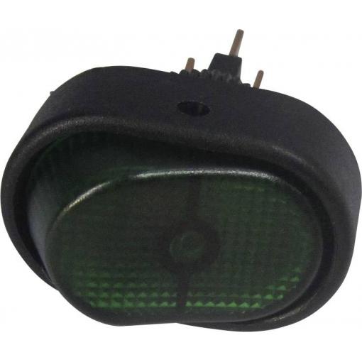 TRU COMPONENTS TC-R13-133B-SQ GREEN 1587551 kolébkový přepínač do auta, 1x vyp/zap, 12 V/DC, 30 A