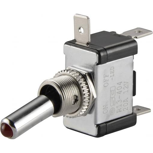 TRU COMPONENTS TC-R13-404-SQ RED 1587687 páčkový přepínač do auta, 1x vyp/zap, 12 V/DC, 20 A