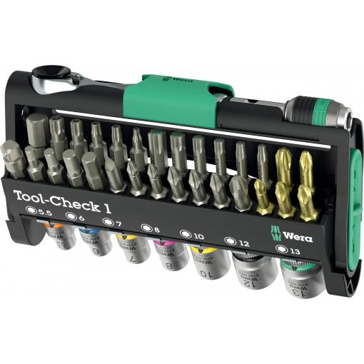 Wera Tool-Check 1 05049050001 sada bitů, 32dílná, plochý, křížový PH, křížový PZ, inbus, TORX, TORX BO, 1/4 (6,3 mm)