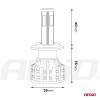 LED žárovka H4 COB 4Side, 6500K, 12–24 V, 38 W