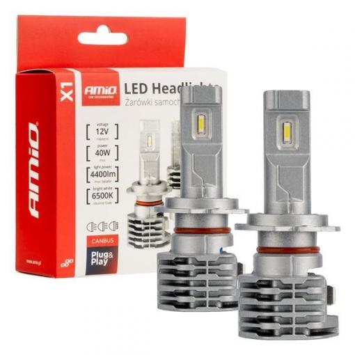 LED žárovka H7 X1 6500K CANbus AMIO, 20 W, 1720 lm