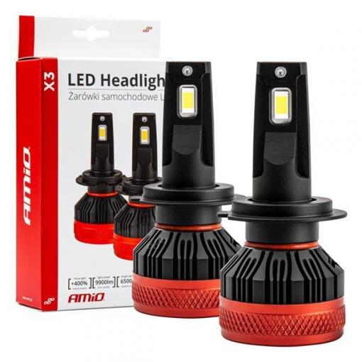 LED žárovka H7 AMIO X3 6500K Canbus, 90 W, CSP diody
