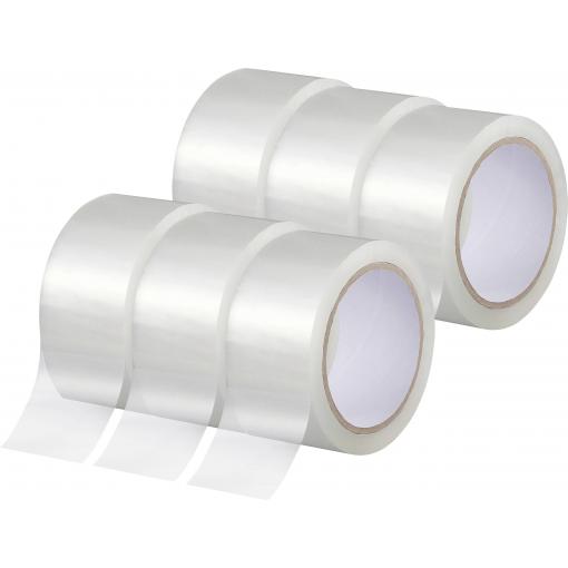 TOOLCRAFT TO-10187127 balicí lepicí páska transparentní (d x š) 66 m x 50 mm 6 ks