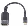 Renkforce RF-6798310 USB-C® / DisplayPort kabelový adaptér [1x USB-C® zástrčka - 1x zásuvka DisplayPort] černošedá 4K UHD 0.20 m