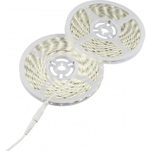 Sygonix SY-6613008 Kompletní sada LED pásku zástrčky/zásuvka 12 V/DC 10 m denní bílá 1 ks